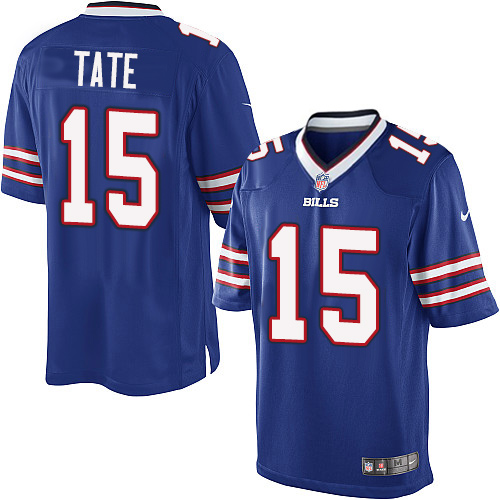 Men's Limited Brandon Tate Nike Jersey Royal Blue Home - #15 NFL Buffalo Bills